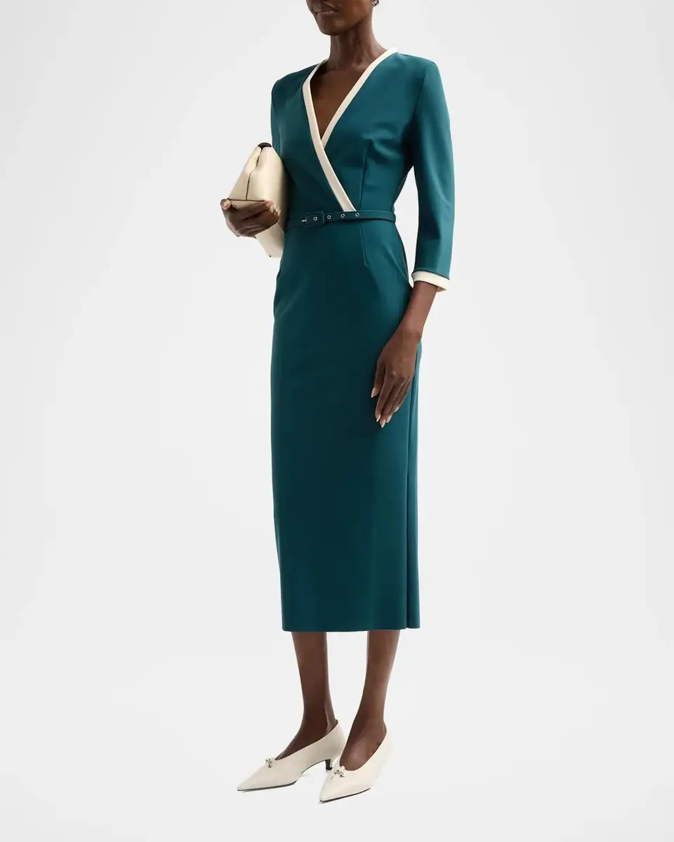 Chiara Boni La Petite Robe Arun Tie-Waist Midi Dress | Thumbnail 4