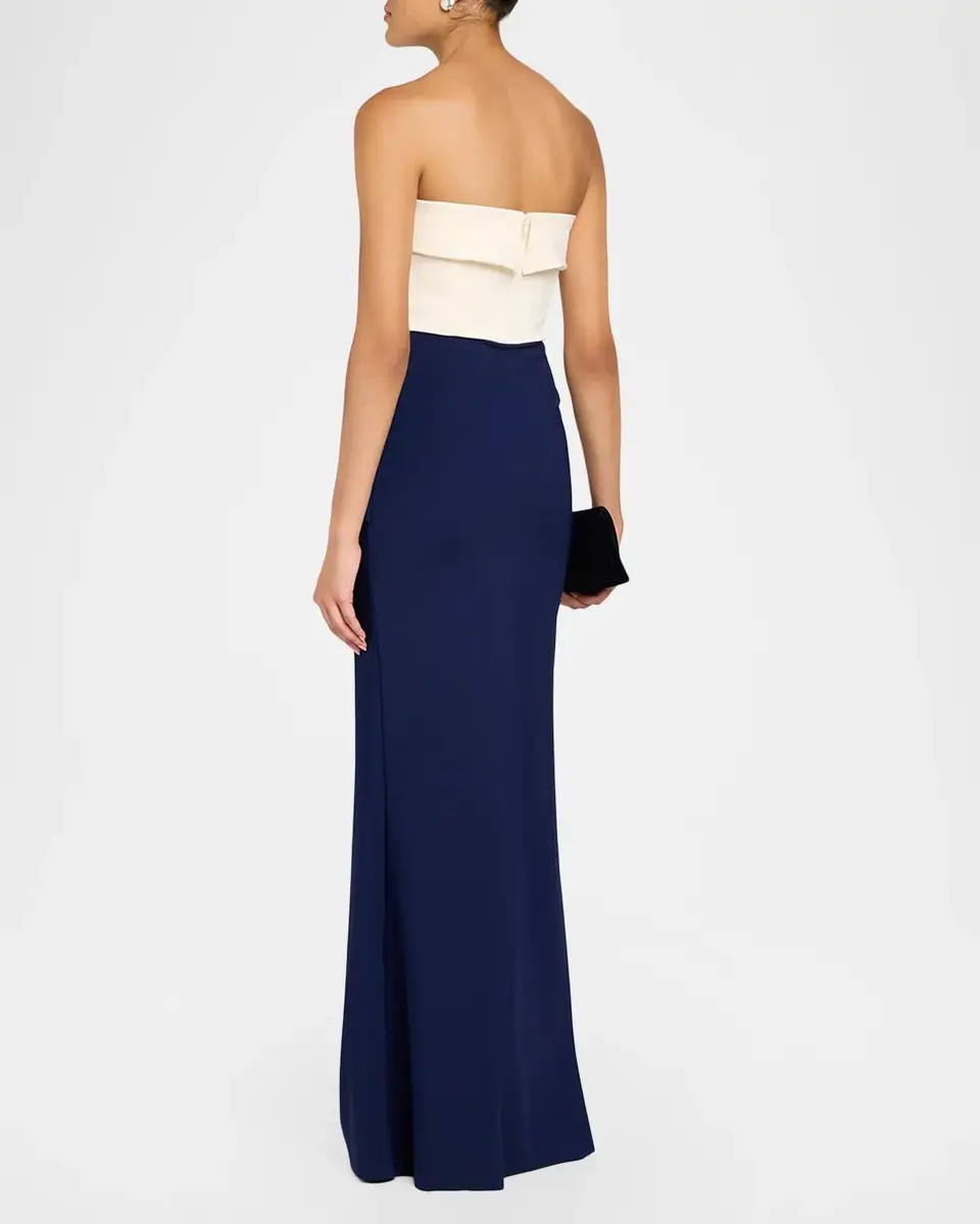 Chiara Boni La Petite Robe Sharuki Strapless Two-Tone Mermaid Gown | Thumbnail 3 Chiara Boni La Petite Robe Sharuki Strapless Two-Tone Mermaid Gown | Thumbnail 3