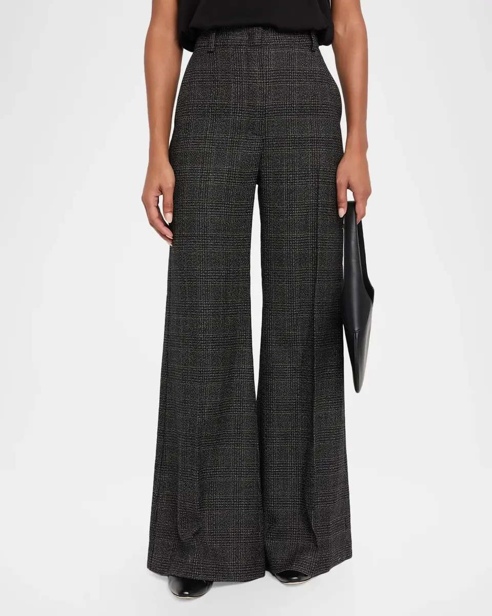 Weekend Max Mara Pacca Wide-Leg Check Wool Trousers | Thumbnail 4 Weekend Max Mara Pacca Wide-Leg Check Wool Trousers | Thumbnail 4