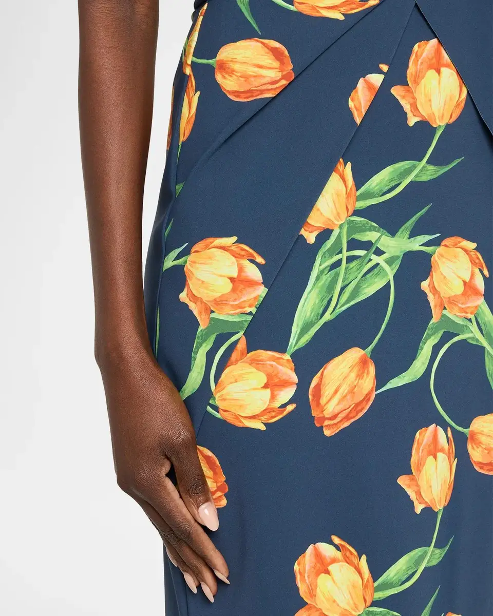 Chiara Boni La Petite Robe Sharuki Floral Strapless Sheath Gown | Thumbnail 5