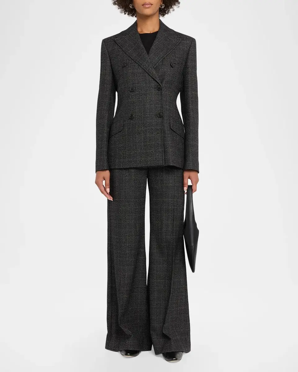 Weekend Max Mara Occhio Double-Breasted Check Wool Blazer | Thumbnail 2