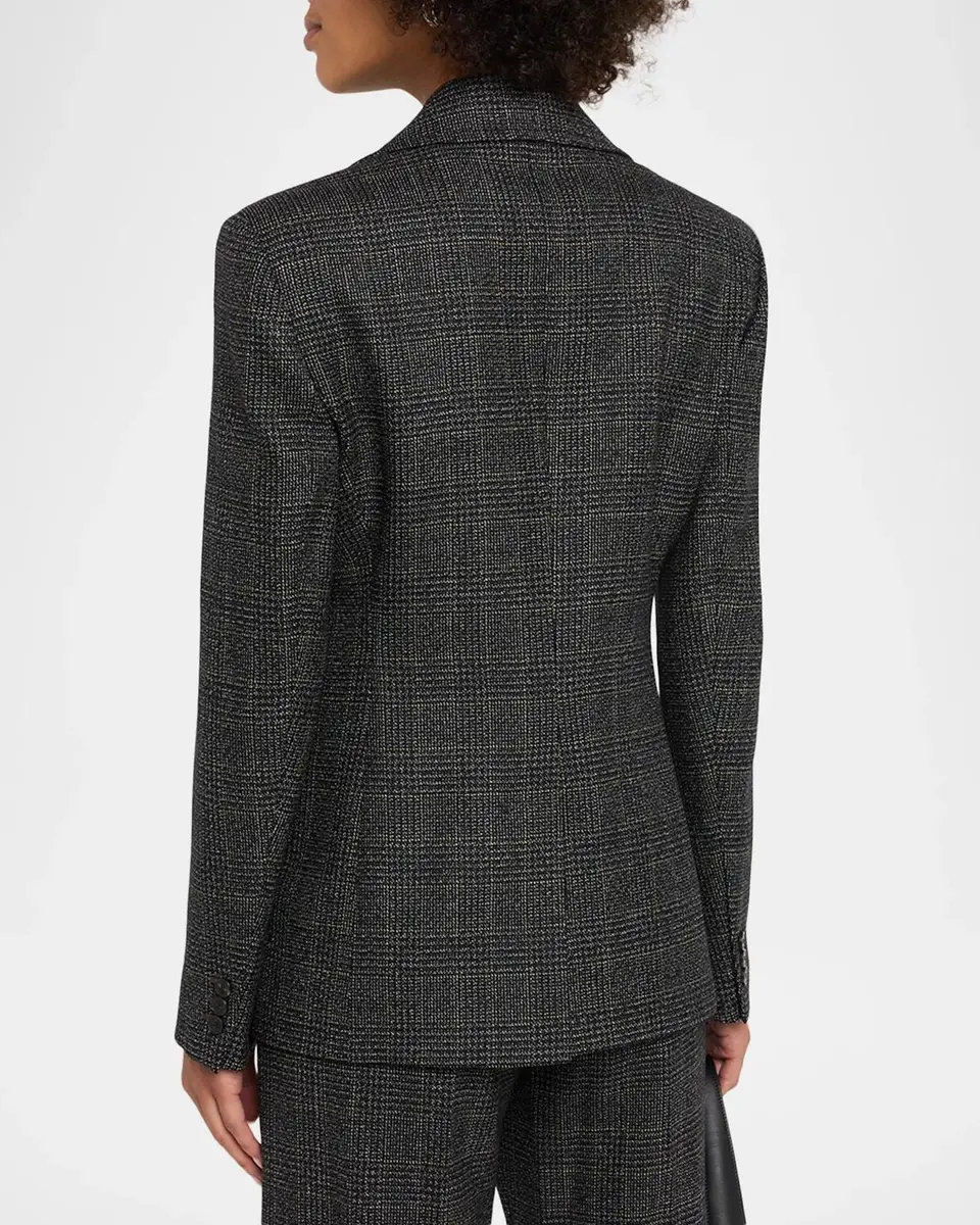 Weekend Max Mara Occhio Double-Breasted Check Wool Blazer | Thumbnail 3