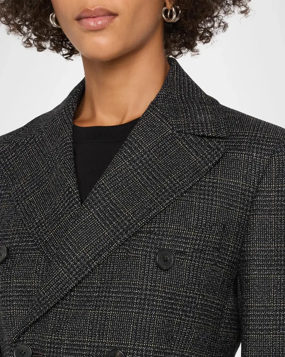 Weekend Max Mara Occhio Double-Breasted Check Wool Blazer | Thumbnail 5