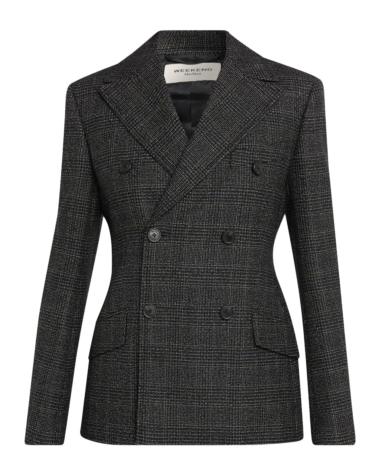 Occhio Double-Breasted Check Wool Blazer Occhio Double-Breasted Check Wool Blazer