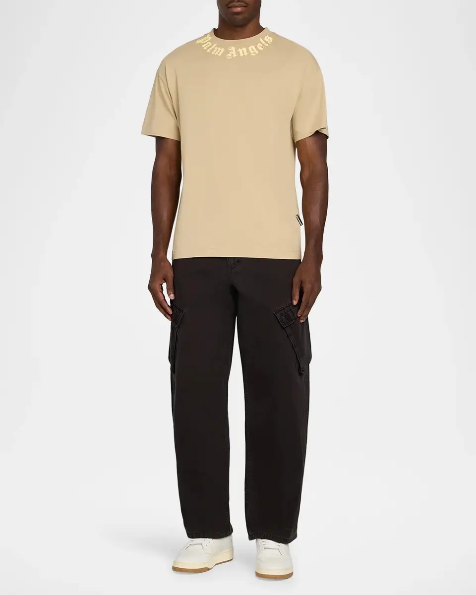 Palm Angels Men's Neck-Logo Crewneck T-Shirt | Thumbnail 2 Palm Angels Men's Neck-Logo Crewneck T-Shirt | Thumbnail 2