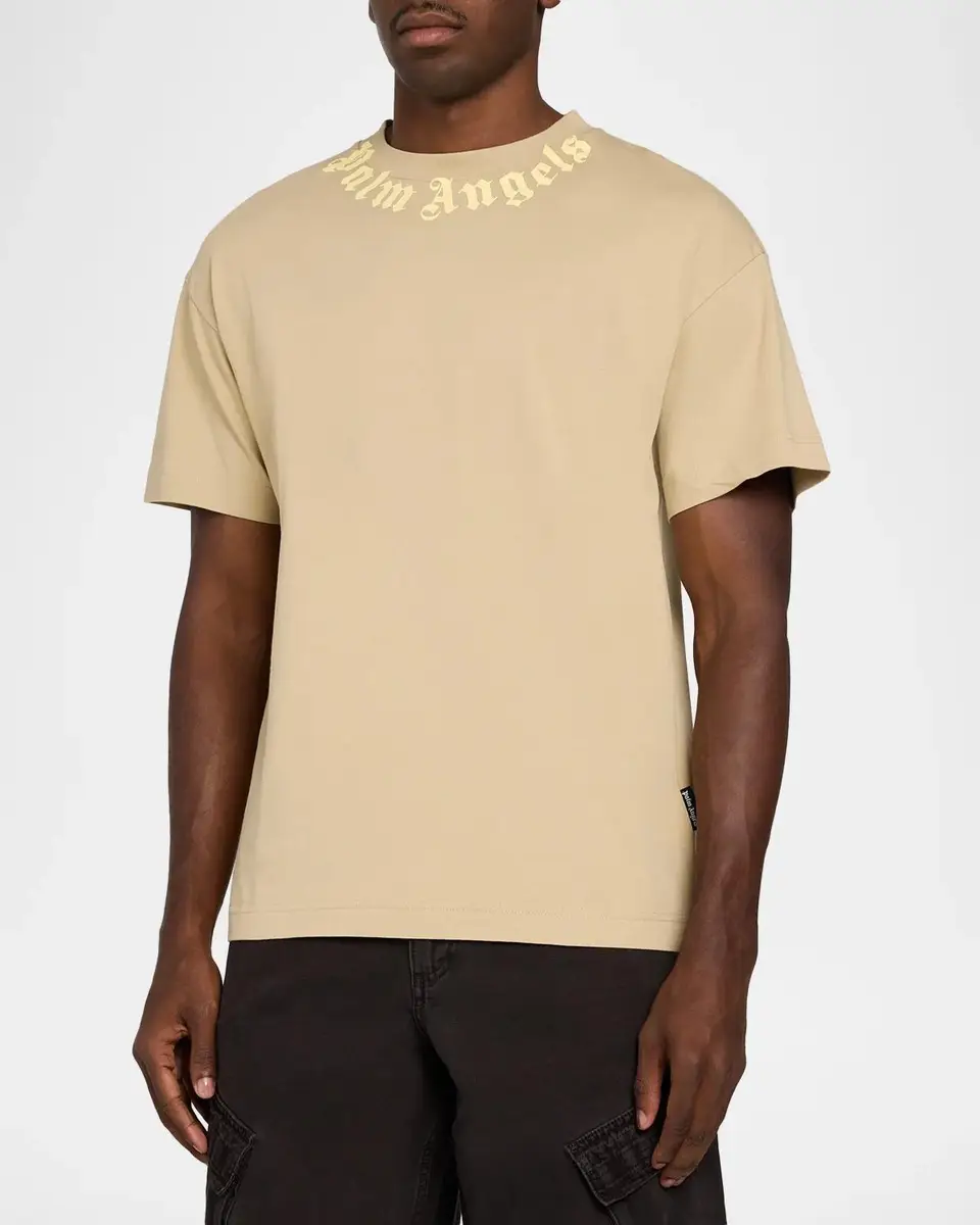 Palm Angels Men's Neck-Logo Crewneck T-Shirt | Thumbnail 4 Palm Angels Men's Neck-Logo Crewneck T-Shirt | Thumbnail 4