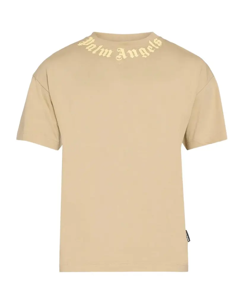 Palm Angels Men's Neck-Logo Crewneck T-Shirt