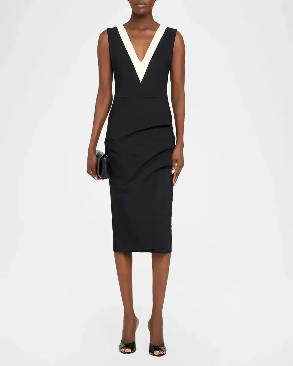 Chiara Boni La Petite Robe Kassia Contrast-Trim Bodycon Midi Dress | Thumbnail 2