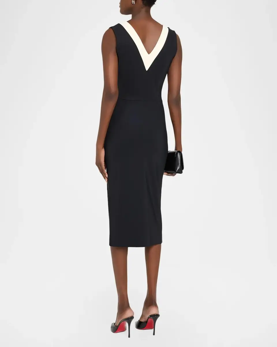 Chiara Boni La Petite Robe Kassia Contrast-Trim Bodycon Midi Dress | Thumbnail 3