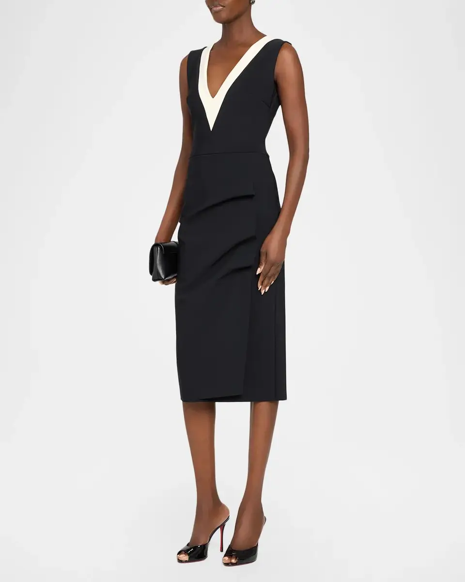Chiara Boni La Petite Robe Kassia Contrast-Trim Bodycon Midi Dress | Thumbnail 4