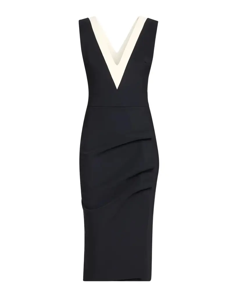 Kassia Contrast-Trim Bodycon Midi Dress Kassia Contrast-Trim Bodycon Midi Dress