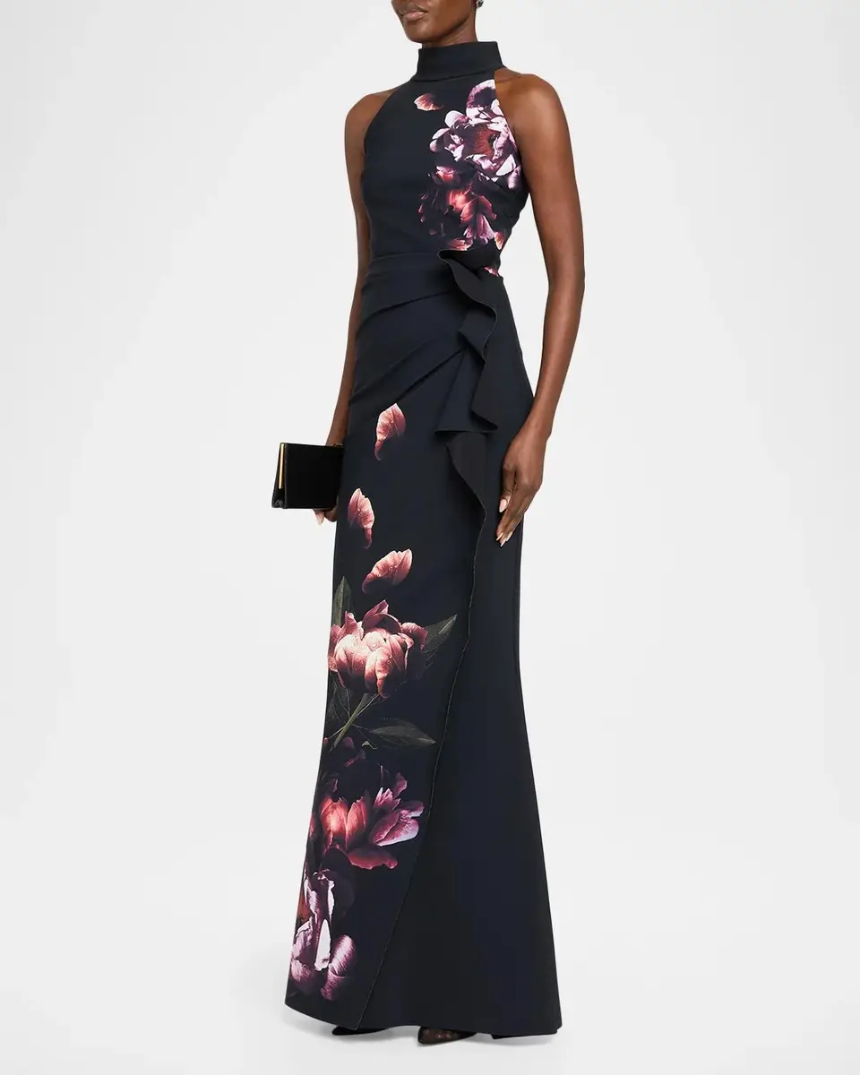 Chiara Boni La Petite Robe Gudrum Floral Trumpet Gown | Thumbnail 4