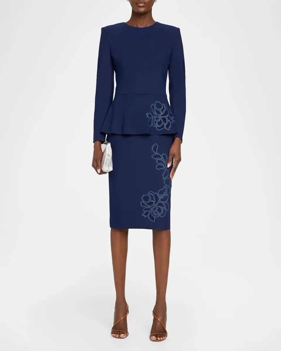 Chiara Boni La Petite Robe Medarialumi Floral Peplum Midi Dress | Thumbnail 2 Chiara Boni La Petite Robe Medarialumi Floral Peplum Midi Dress | Thumbnail 2