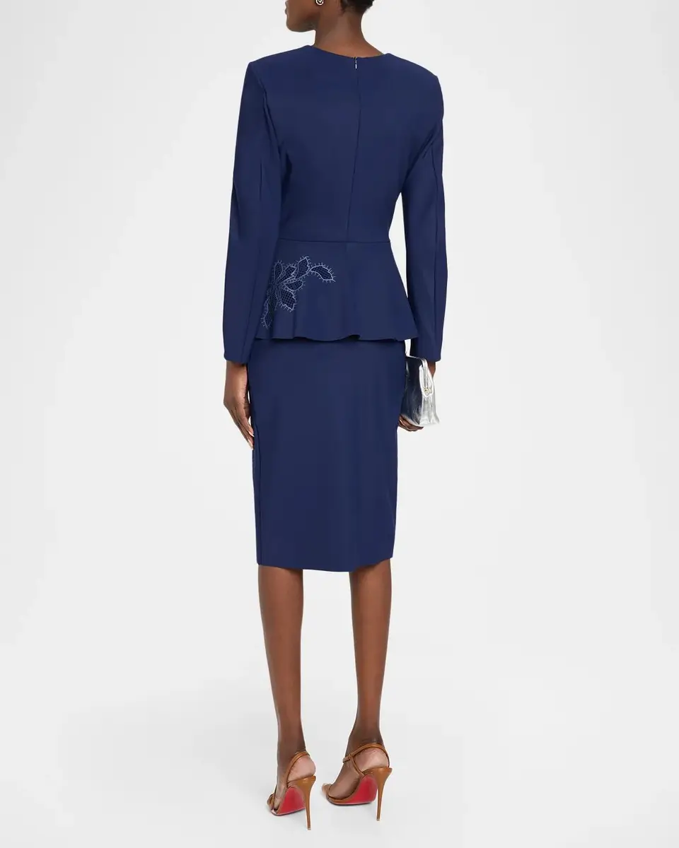 Chiara Boni La Petite Robe Medarialumi Floral Peplum Midi Dress | Thumbnail 3 Chiara Boni La Petite Robe Medarialumi Floral Peplum Midi Dress | Thumbnail 3