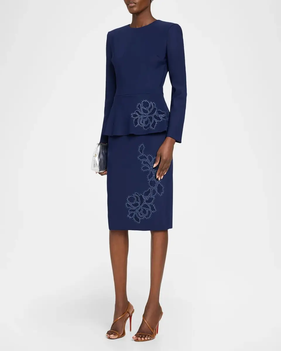 Chiara Boni La Petite Robe Medarialumi Floral Peplum Midi Dress | Thumbnail 4 Chiara Boni La Petite Robe Medarialumi Floral Peplum Midi Dress | Thumbnail 4
