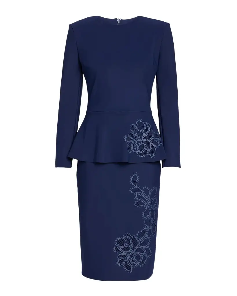 Medarialumi Floral Peplum Midi Dress Medarialumi Floral Peplum Midi Dress