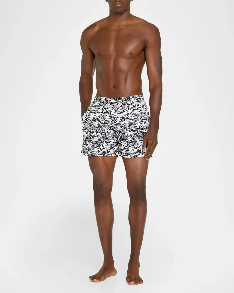 Palm Angels Men's Palm Printed Drawstring Swim Shorts | Thumbnail 2 Palm Angels Men's Palm Printed Drawstring Swim Shorts | Thumbnail 2