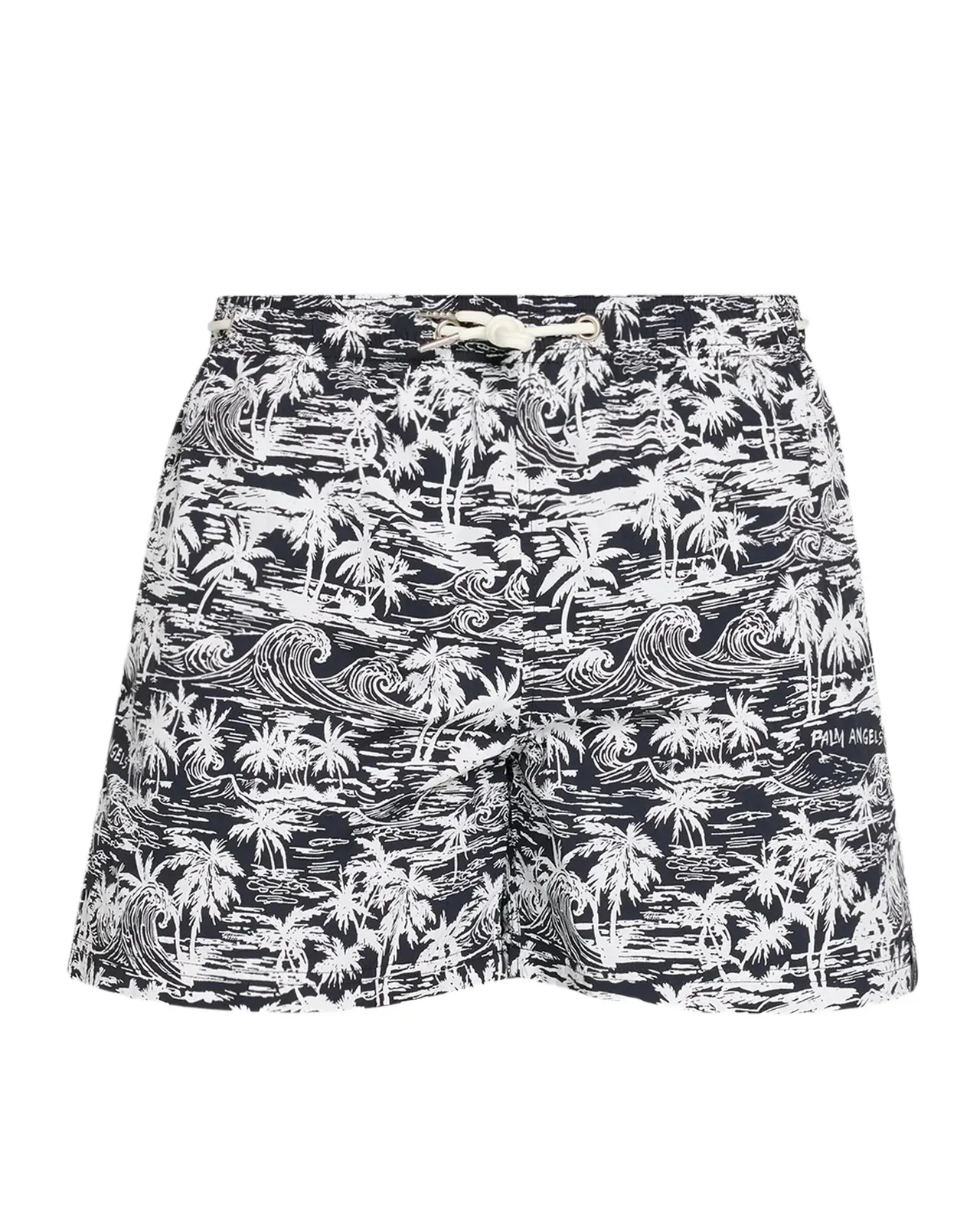 Men's Palm Printed Drawstring Swim Shorts