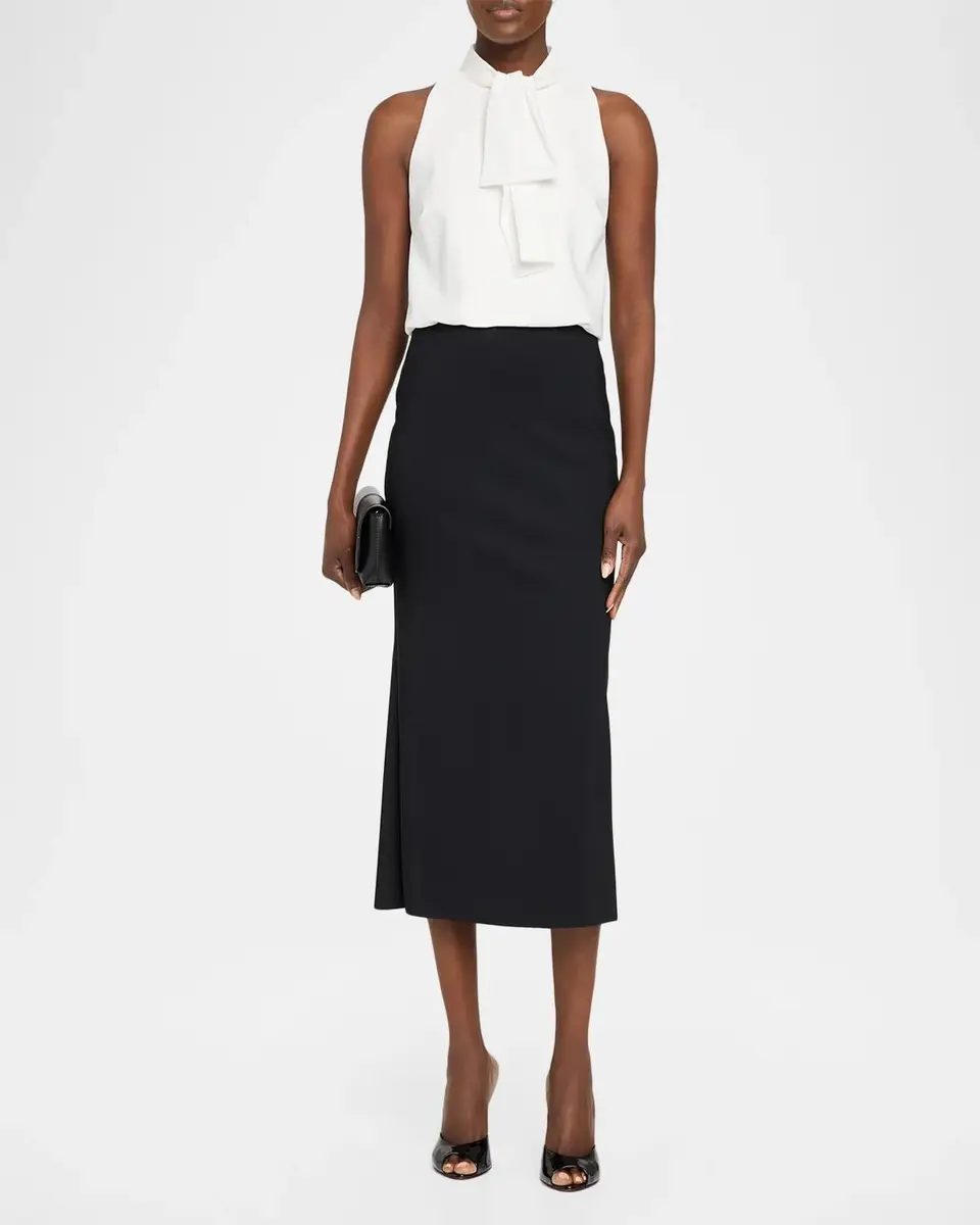 Chiara Boni La Petite Robe Silke Tie-Neck Colorblock Midi Dress | Thumbnail 2