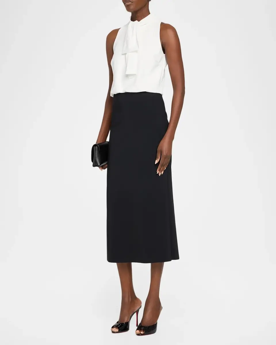 Chiara Boni La Petite Robe Silke Tie-Neck Colorblock Midi Dress | Thumbnail 4