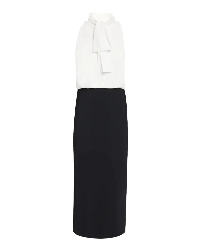 Silke Tie-Neck Colorblock Midi Dress Silke Tie-Neck Colorblock Midi Dress