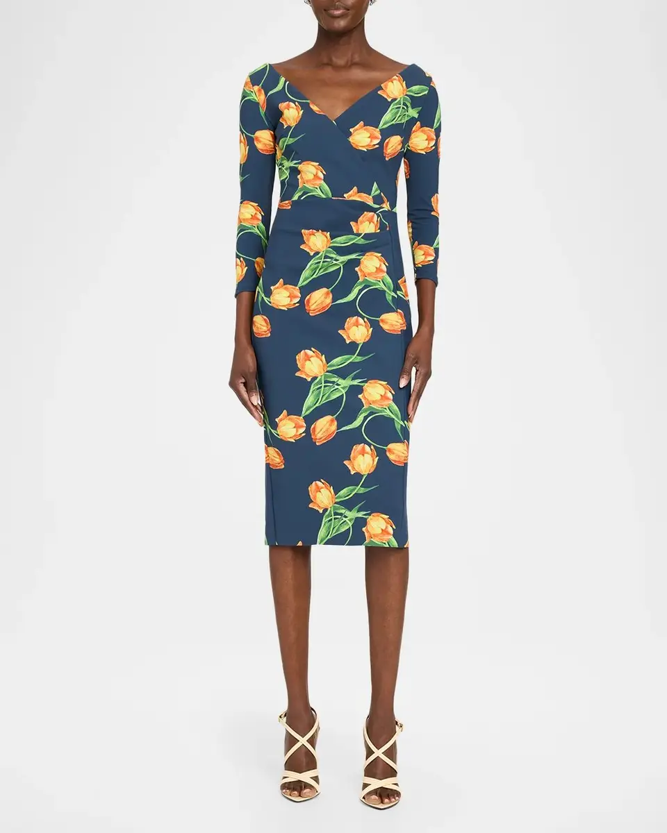 Chiara Boni La Petite Robe Zaima Floral-Print Bodycon Midi Dress | Thumbnail 2 Chiara Boni La Petite Robe Zaima Floral-Print Bodycon Midi Dress | Thumbnail 2
