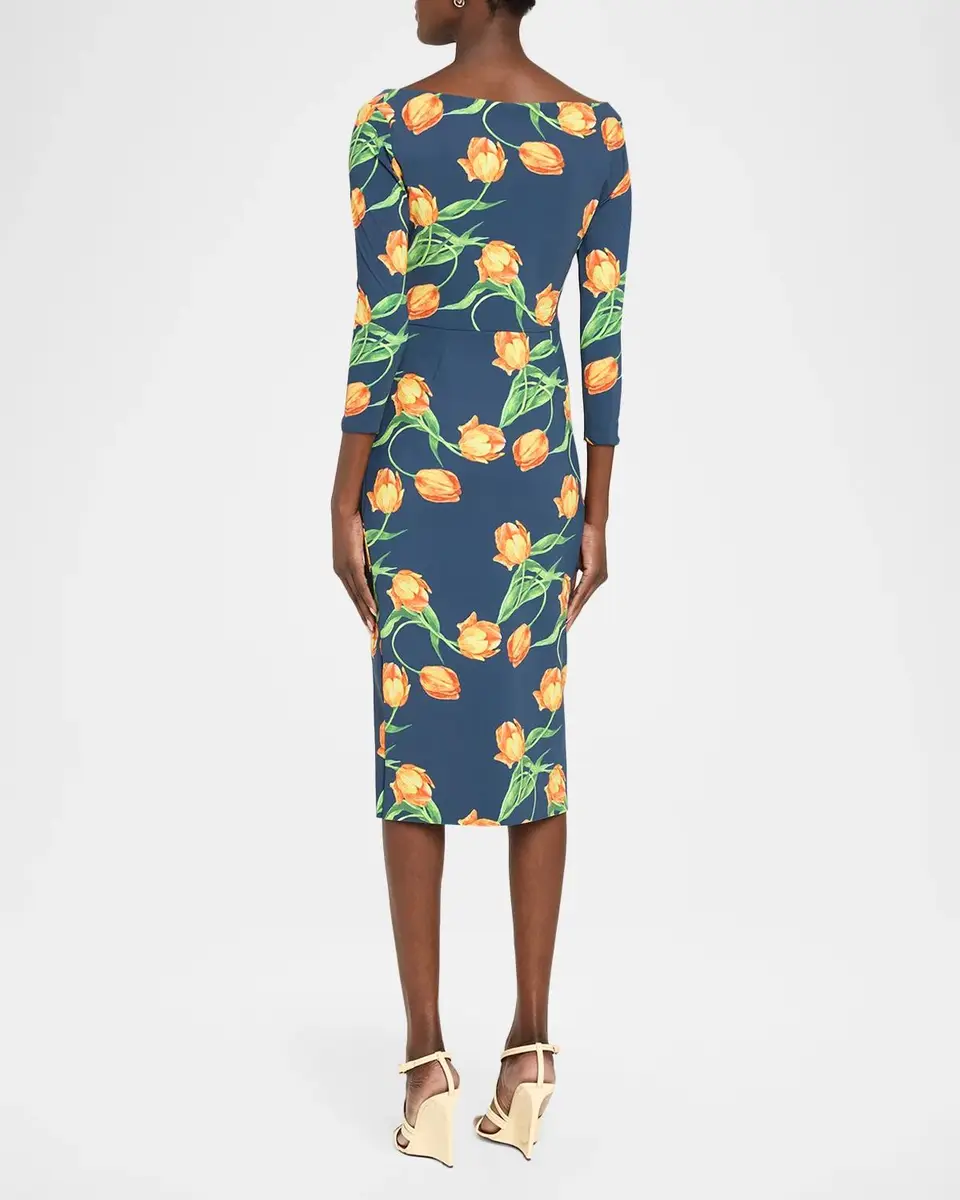 Chiara Boni La Petite Robe Zaima Floral-Print Bodycon Midi Dress | Thumbnail 3 Chiara Boni La Petite Robe Zaima Floral-Print Bodycon Midi Dress | Thumbnail 3