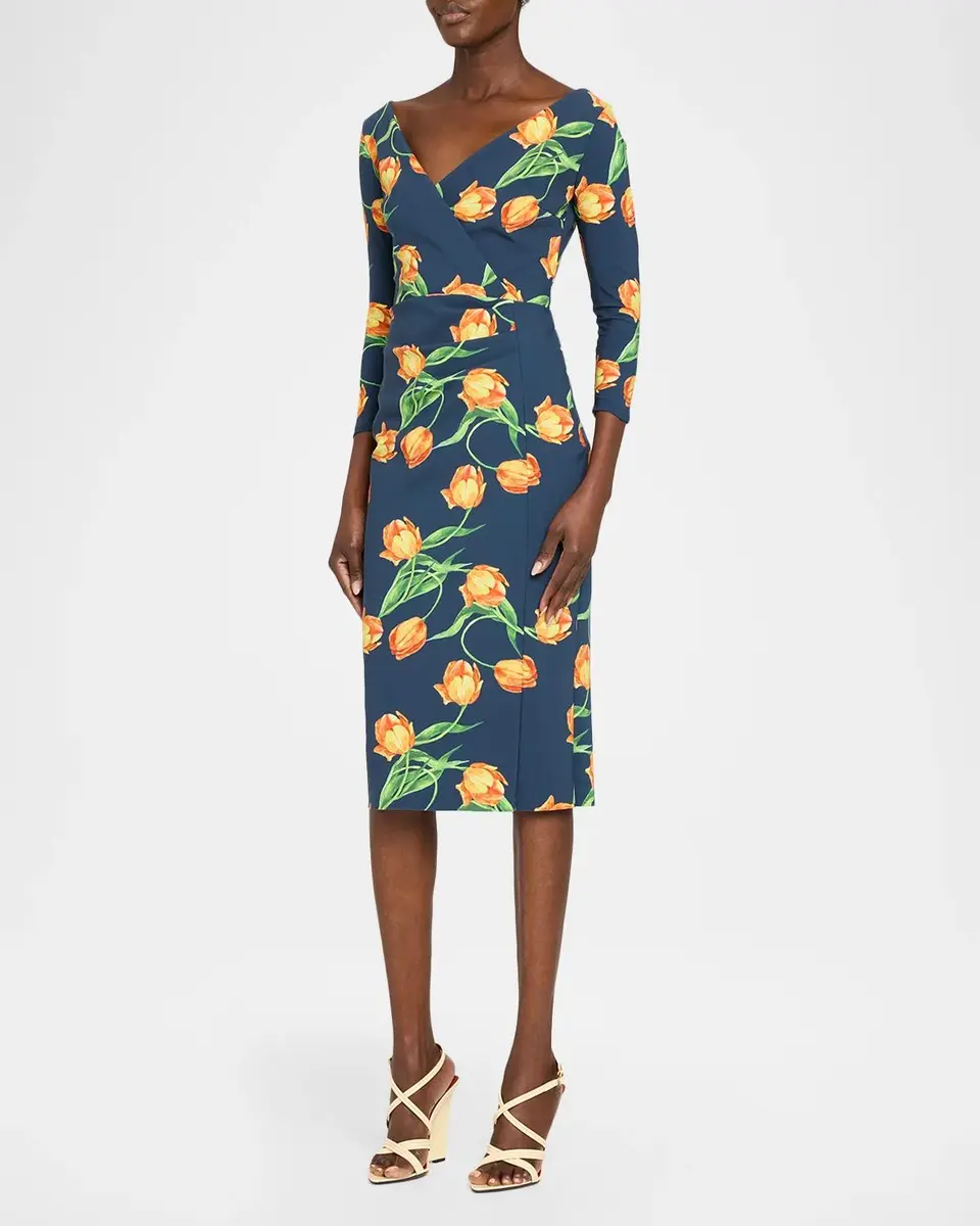 Chiara Boni La Petite Robe Zaima Floral-Print Bodycon Midi Dress | Thumbnail 4 Chiara Boni La Petite Robe Zaima Floral-Print Bodycon Midi Dress | Thumbnail 4