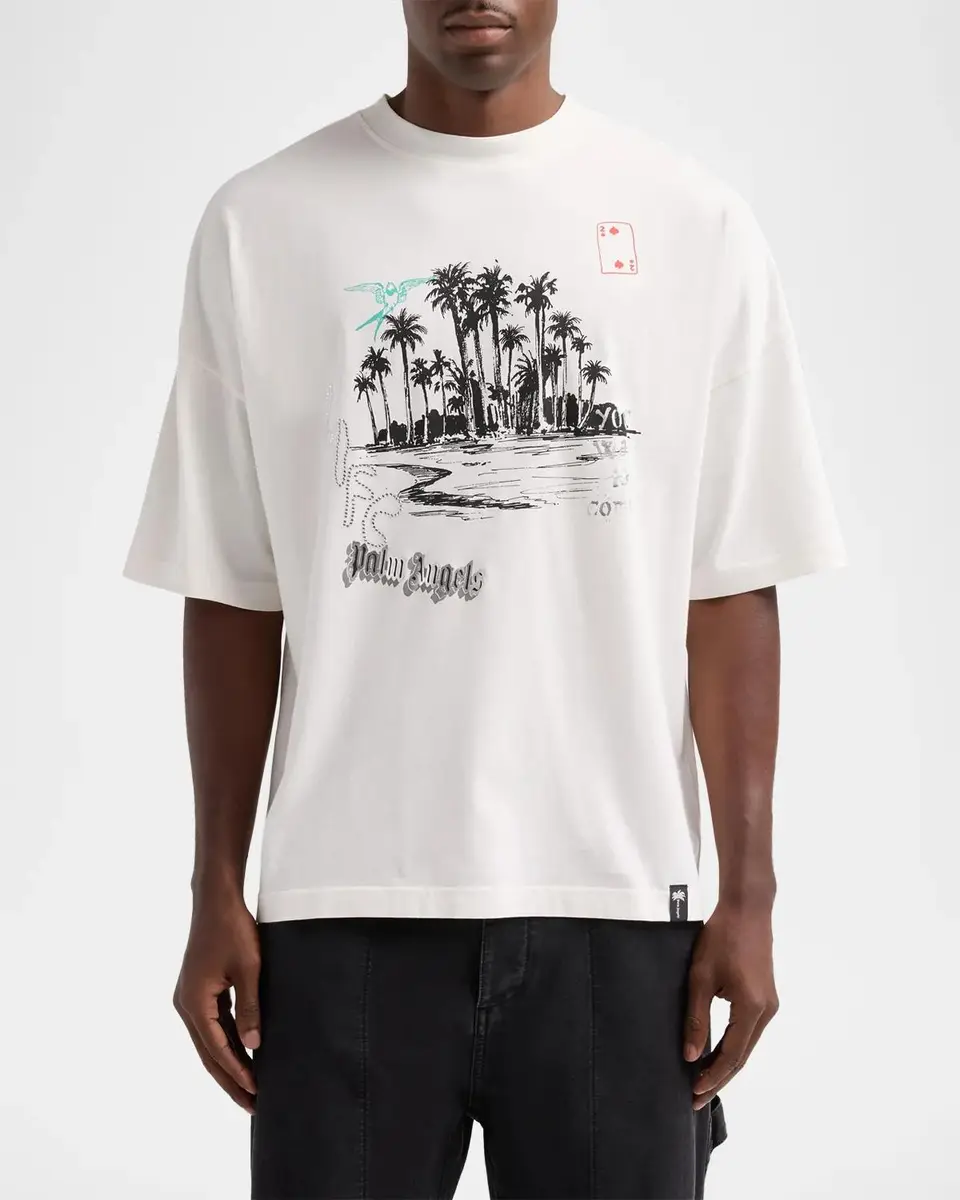 Palm Angels Men's Palm Life Graphic T-Shirt | Thumbnail 4 Palm Angels Men's Palm Life Graphic T-Shirt | Thumbnail 4