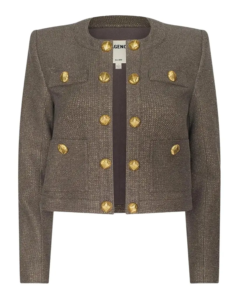 Kahlia Textured Collarless Jacket Kahlia Textured Collarless Jacket