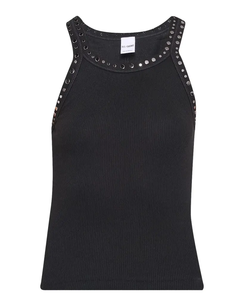 Multi-Stud Ribbed Tank Top