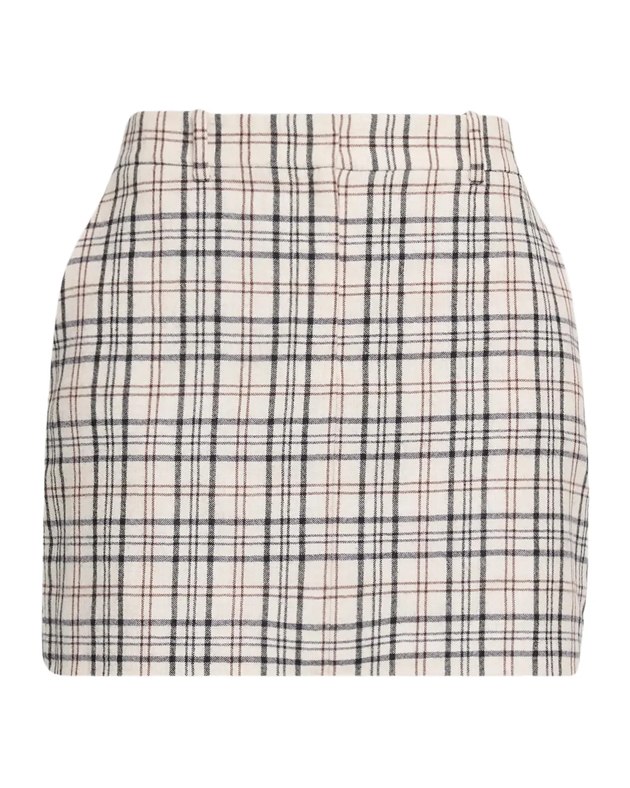 Theory Plaid Wool Mini Trouser Skirt