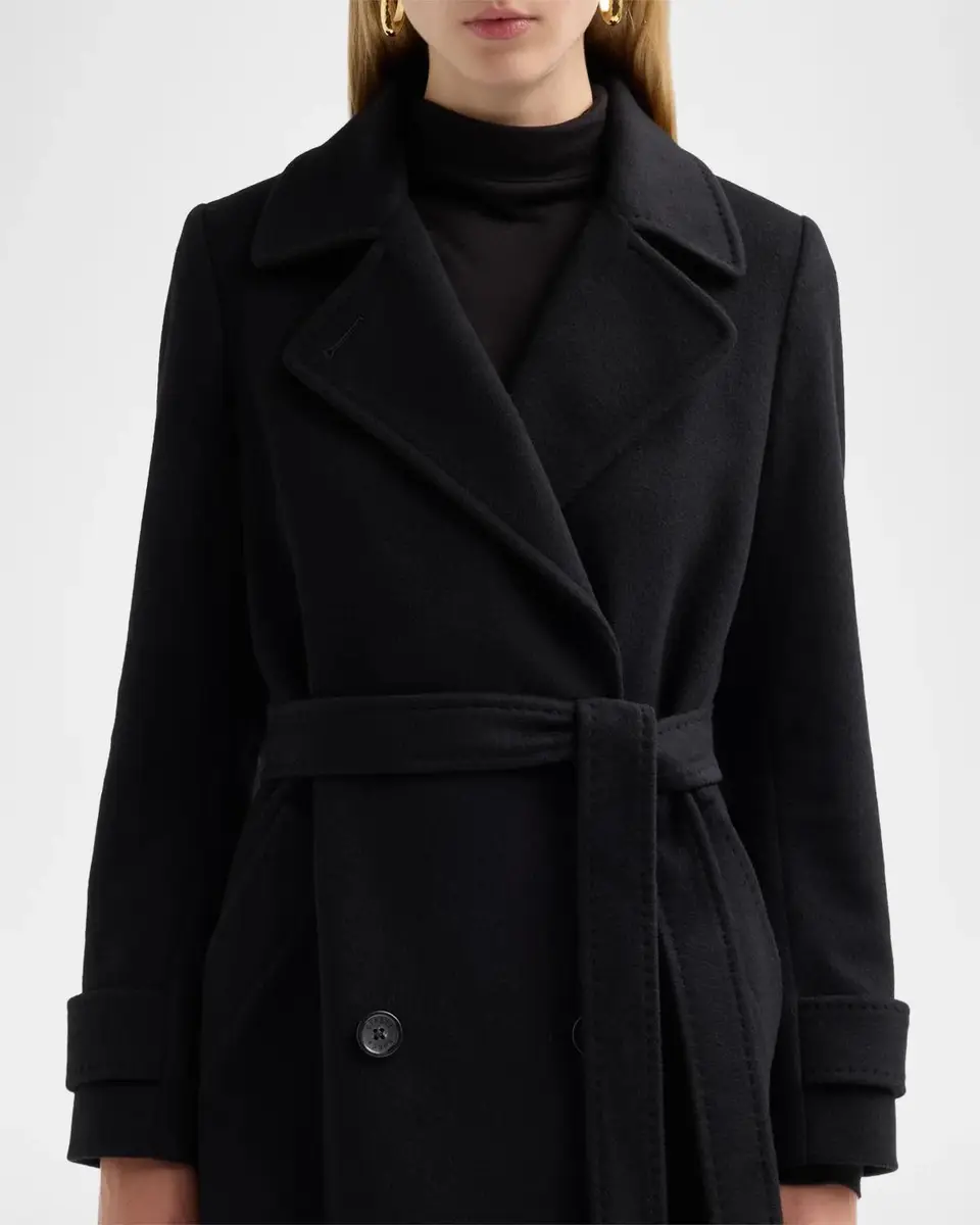 Cinzia Rocca Virgin Wool Double-Breasted Longline Coat | Thumbnail 3 Cinzia Rocca Virgin Wool Double-Breasted Longline Coat | Thumbnail 3