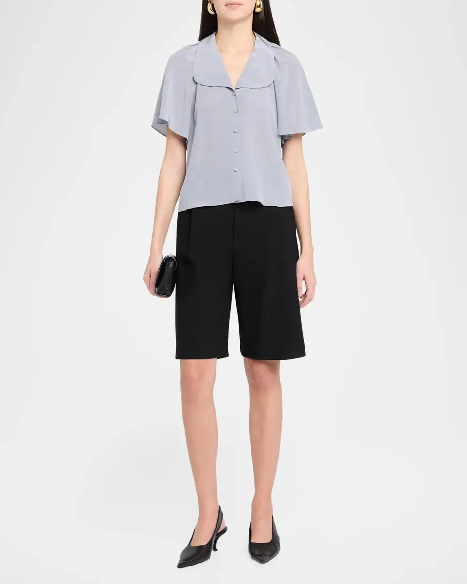 Frame Silk Peter Pan-Collar Gala Shirt | Thumbnail 2