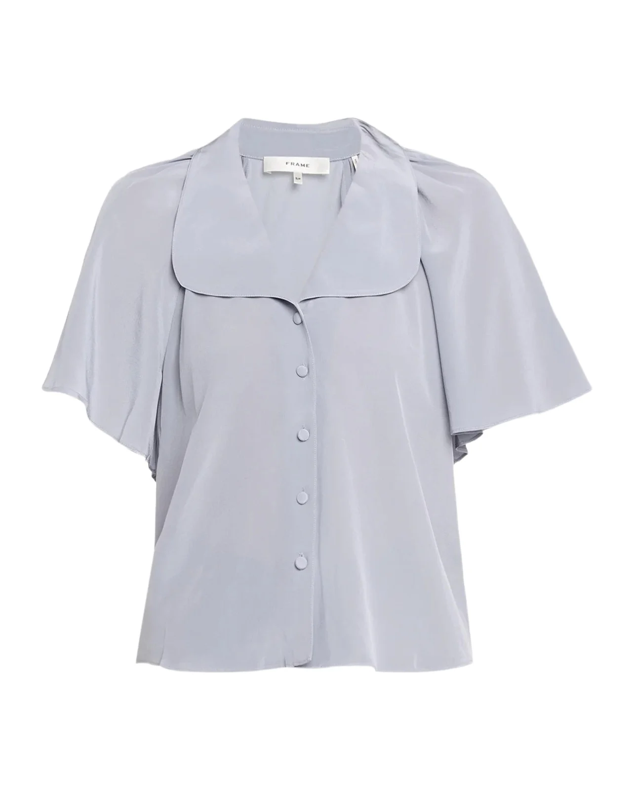 Frame Silk Peter Pan-Collar Gala Shirt