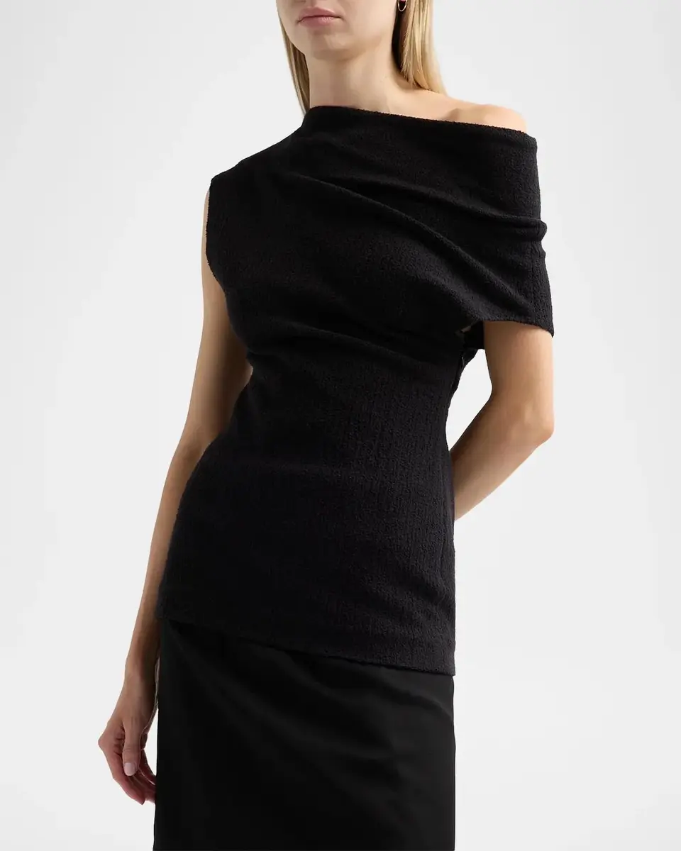 TOTEME Draped One-Shoulder Top | Thumbnail 4