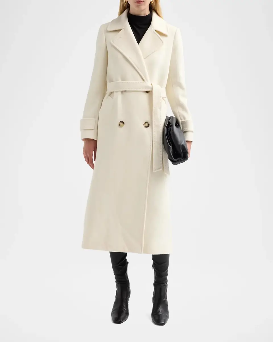 Cinzia Rocca Virgin Wool Double-Breasted Longline Coat | Thumbnail 2