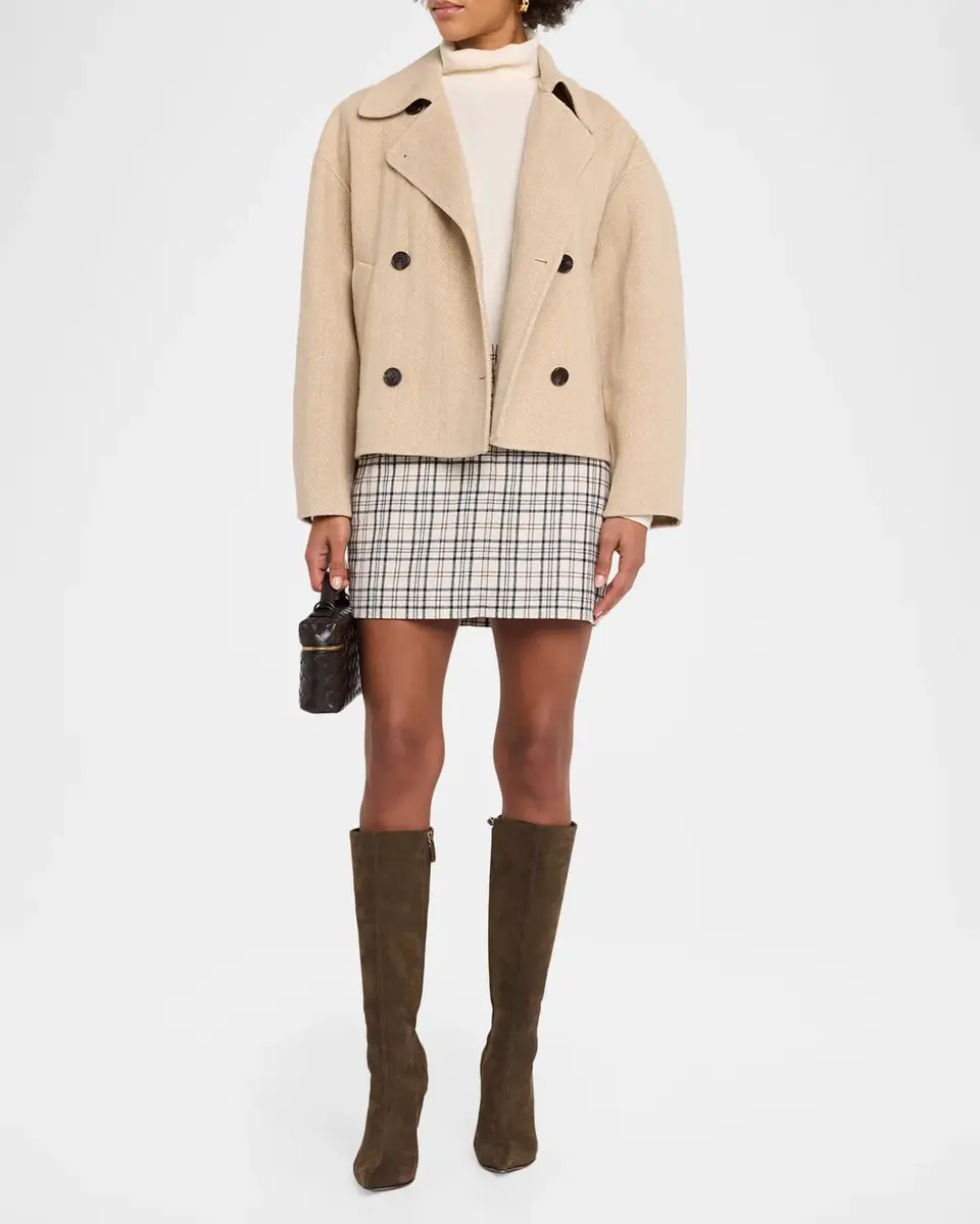 Theory Double-Breasted Herringbone Peacoat | Thumbnail 2