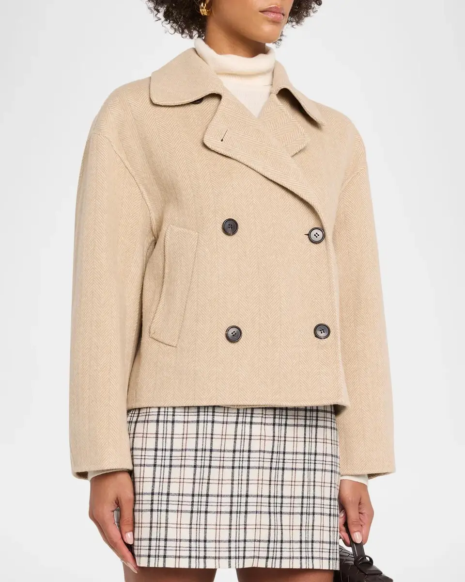 Theory Double-Breasted Herringbone Peacoat | Thumbnail 4