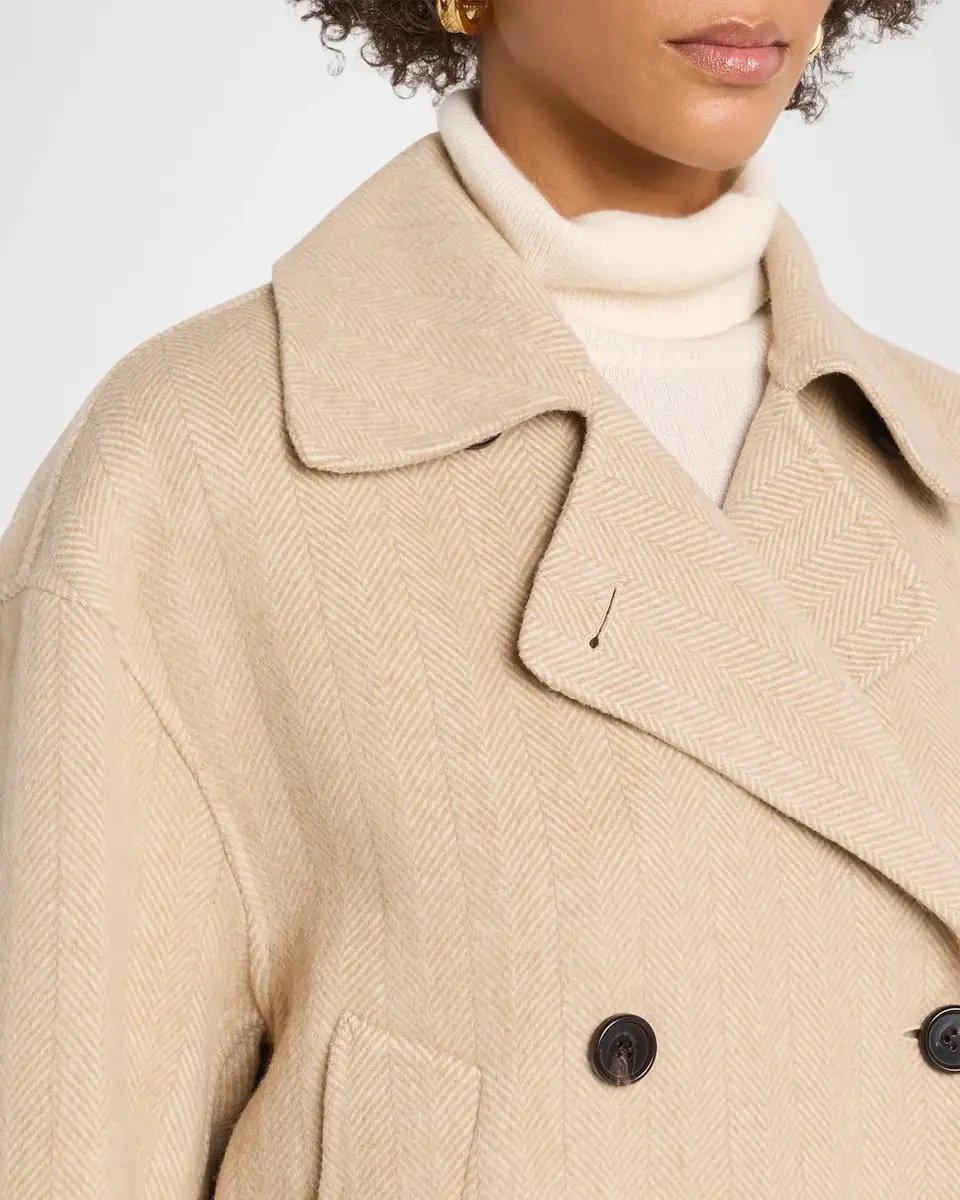 Theory Double-Breasted Herringbone Peacoat | Thumbnail 5