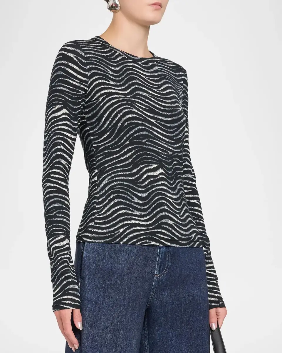 rag & bone Luca Zebra Long-Sleeve Top | Thumbnail 4