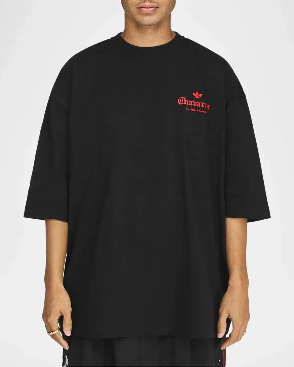 Adidas Men's x Willy Chavarria Dark Rose Cotton T-Shirt | Thumbnail 4 Adidas Men's x Willy Chavarria Dark Rose Cotton T-Shirt | Thumbnail 4