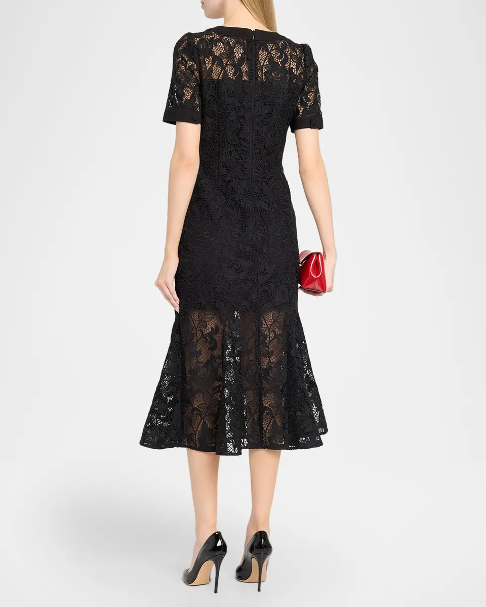 Milly Ailany Lace Mermaid Midi Dress | Thumbnail 3 Milly Ailany Lace Mermaid Midi Dress | Thumbnail 3