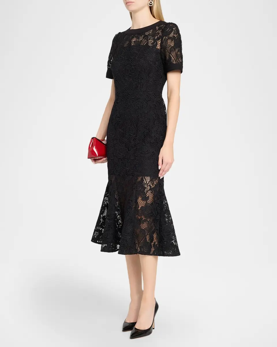 Milly Ailany Lace Mermaid Midi Dress | Thumbnail 4 Milly Ailany Lace Mermaid Midi Dress | Thumbnail 4
