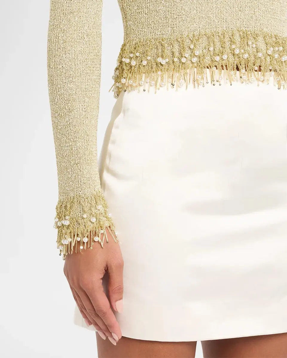 Simkhai Tali Pearly Fringe Mock-Neck Top | Thumbnail 5 Simkhai Tali Pearly Fringe Mock-Neck Top | Thumbnail 5
