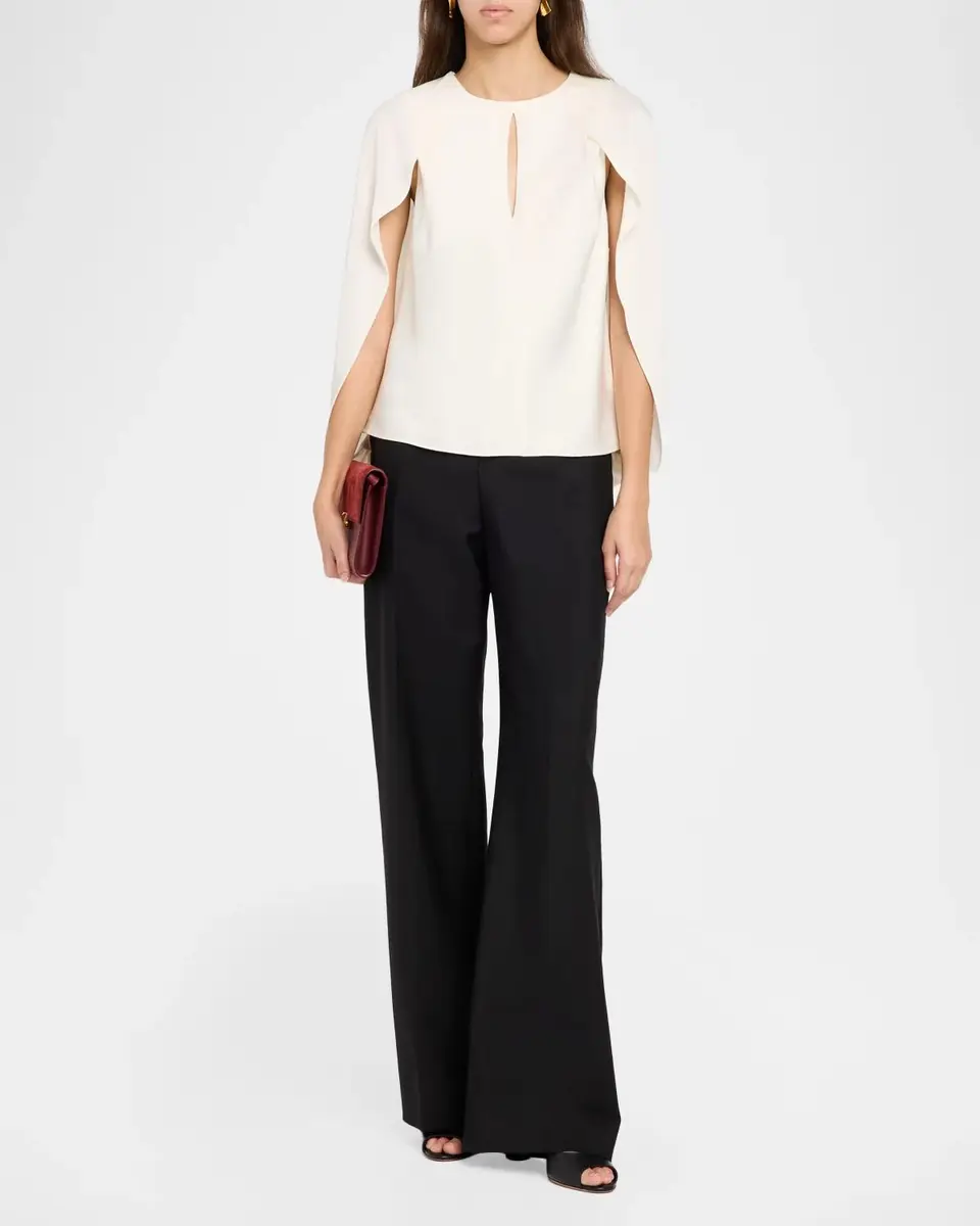 Simkhai Lauren Satin Cape Top | Thumbnail 2 Simkhai Lauren Satin Cape Top | Thumbnail 2