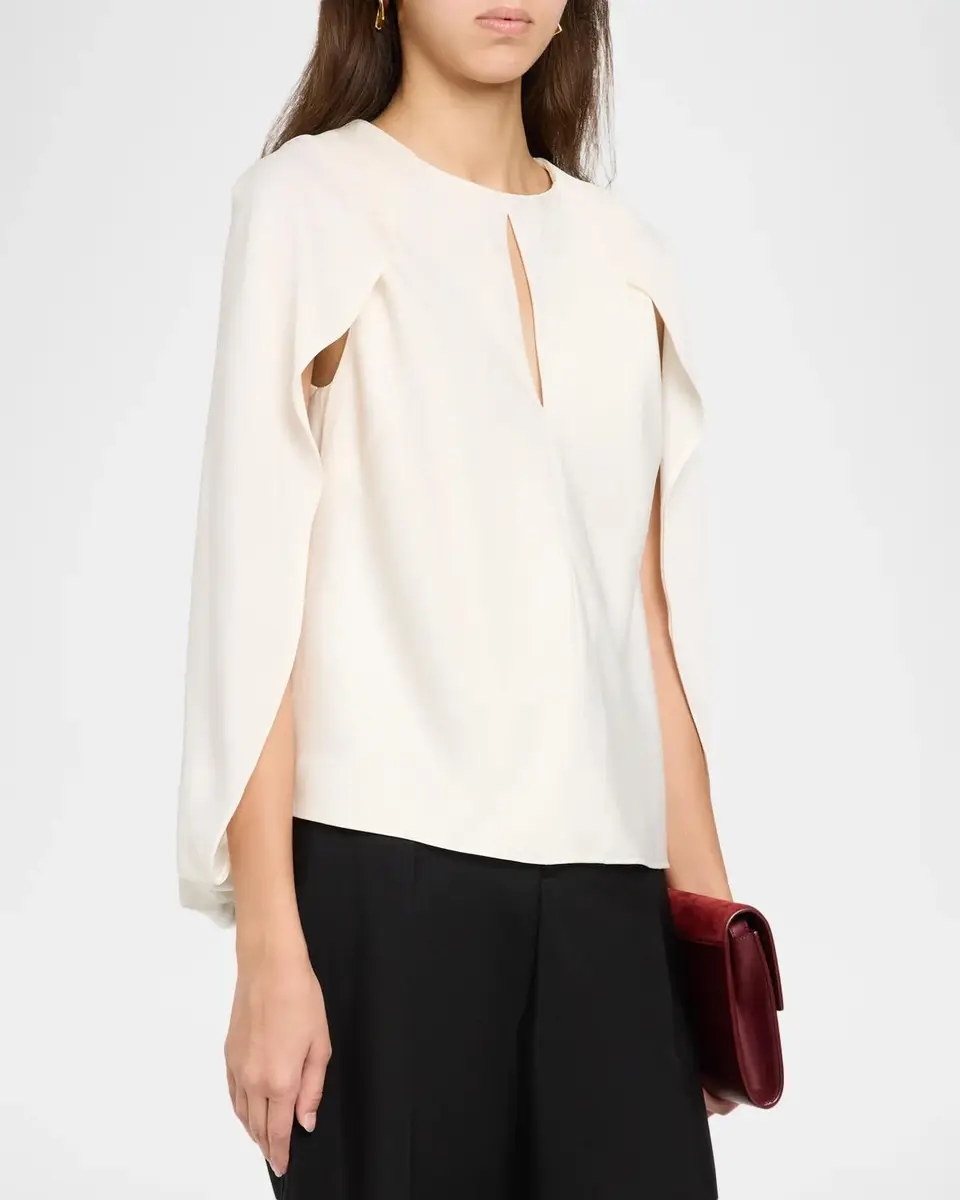 Simkhai Lauren Satin Cape Top | Thumbnail 4 Simkhai Lauren Satin Cape Top | Thumbnail 4