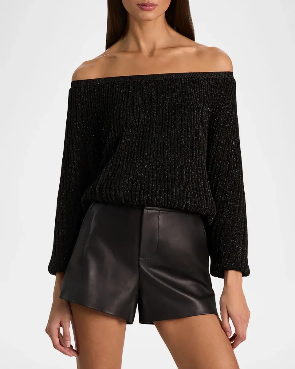 Alice + Olivia Cyril Pleated Off-Shoulder Top | Thumbnail 4 Alice + Olivia Cyril Pleated Off-Shoulder Top | Thumbnail 4