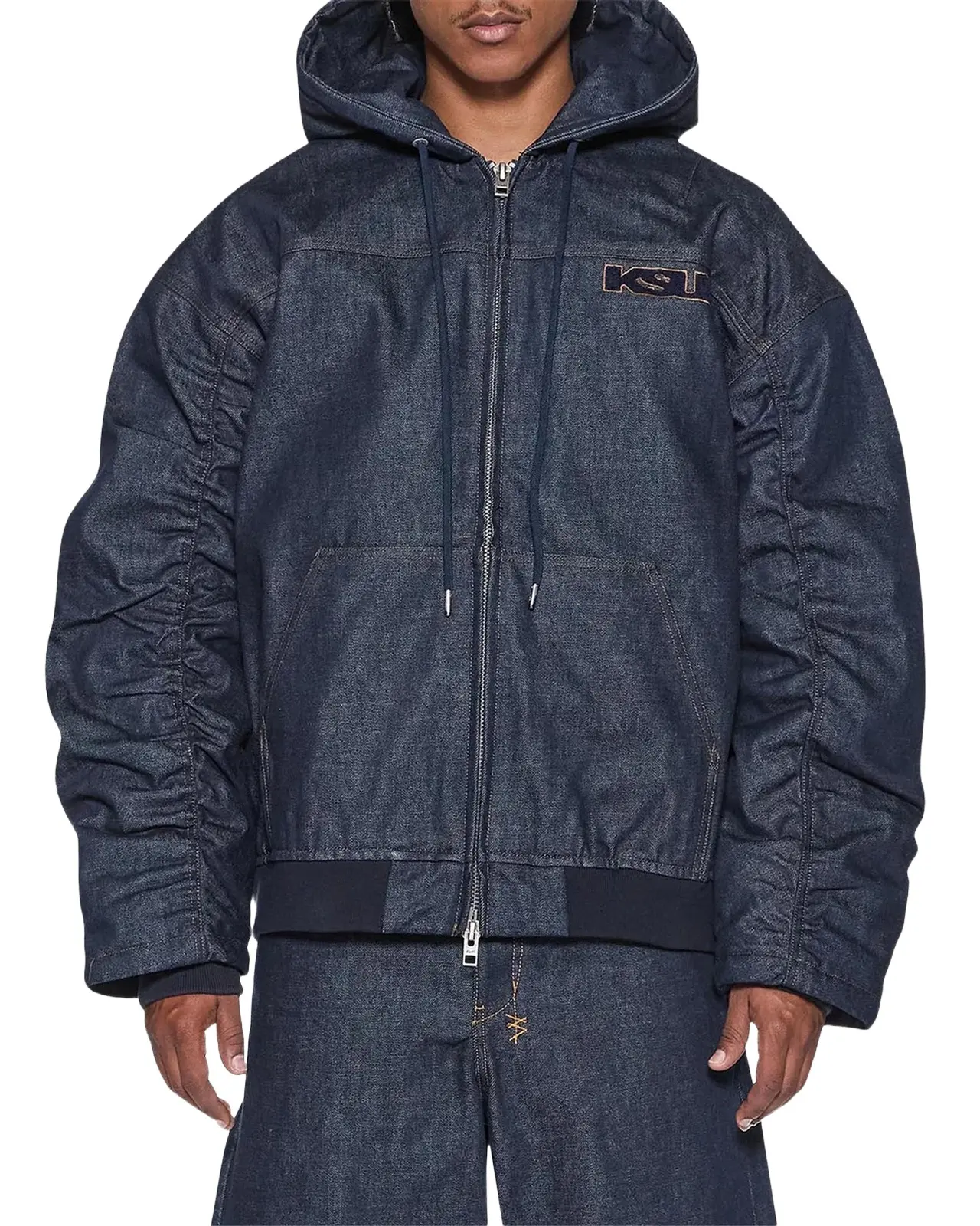 Ksubi Slouch Logo Cotton Oversized Bomber Jacket