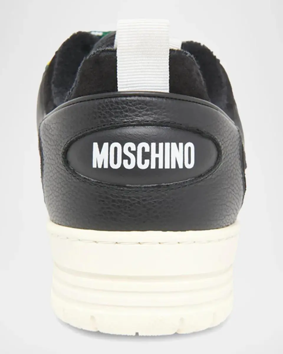 MOSCHINO Leather & Velvet Low-Top Sneakers | Thumbnail 5